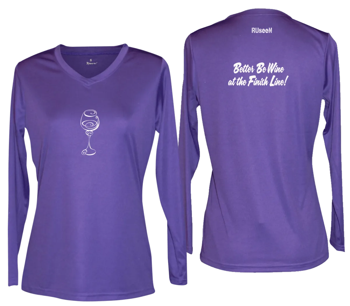 Women's Reflective Long Sleeve Shirt - Better Be Wine