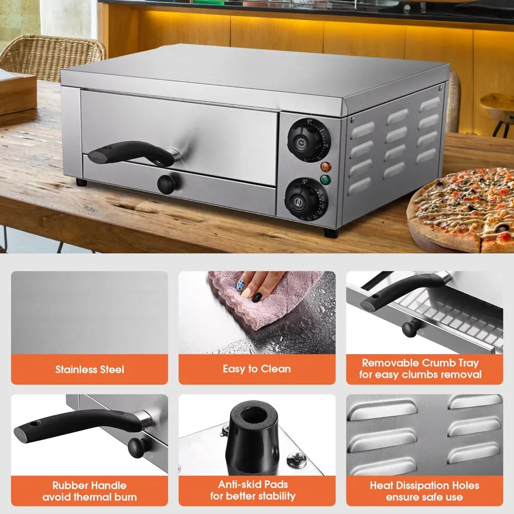 Yescom 12 inch Countertop Pizza Oven with Timer