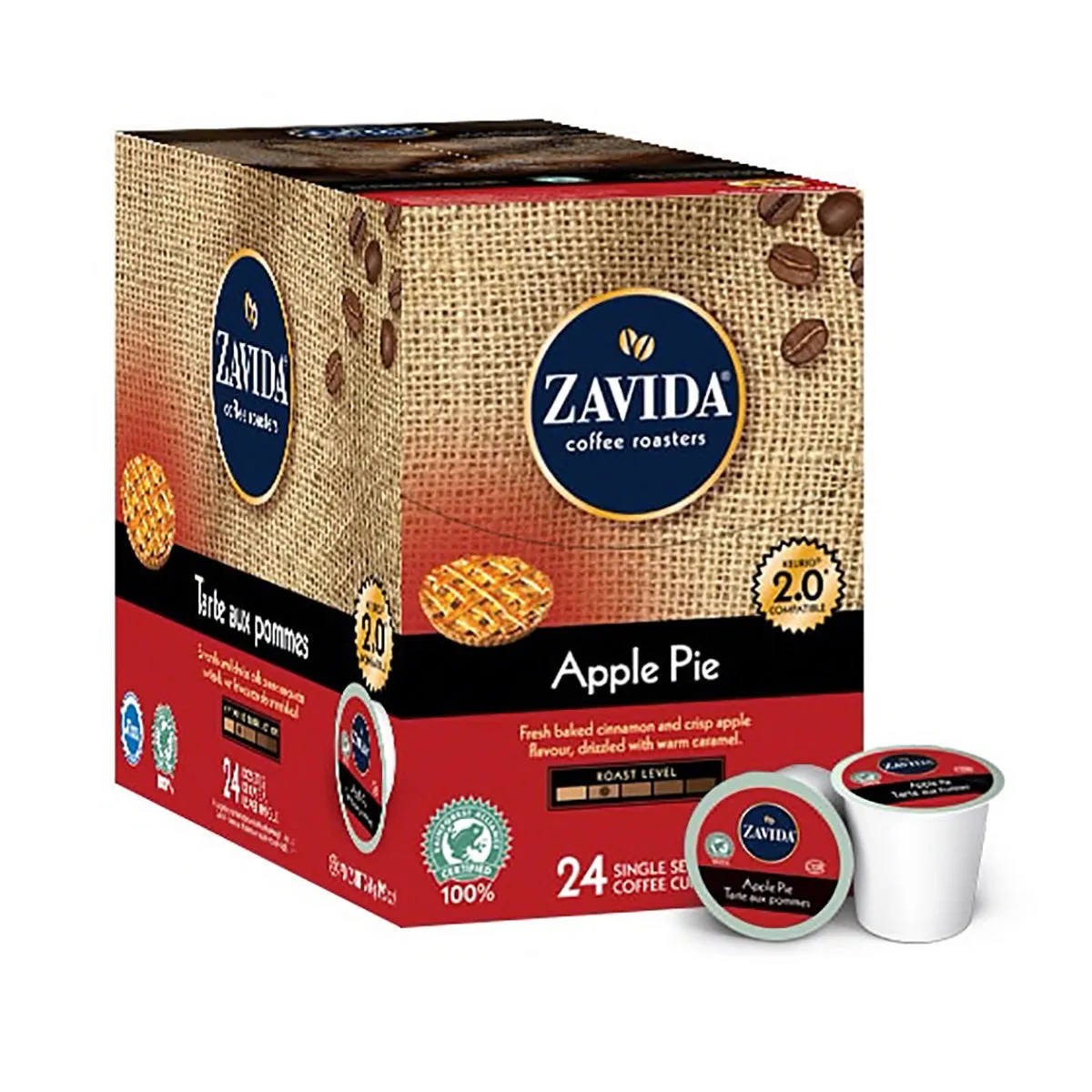 Zavida Apple Pie Single Serve Coffee, 24 Pack