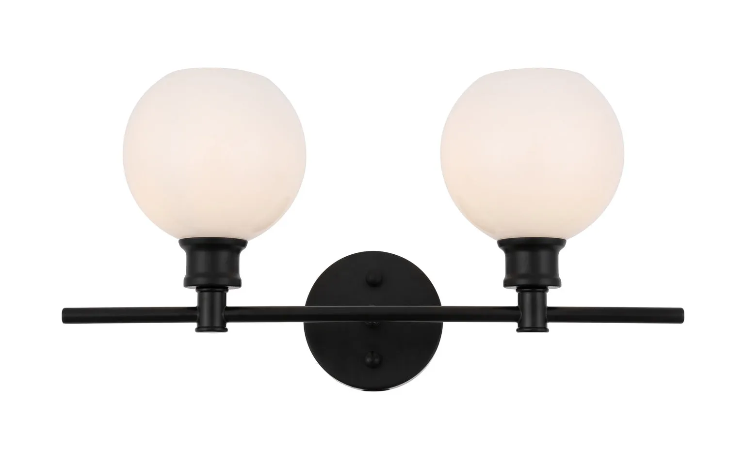 ZC121-LD2315BK - Living District: Collier 2 light Black and Frosted white glass Wall sconce