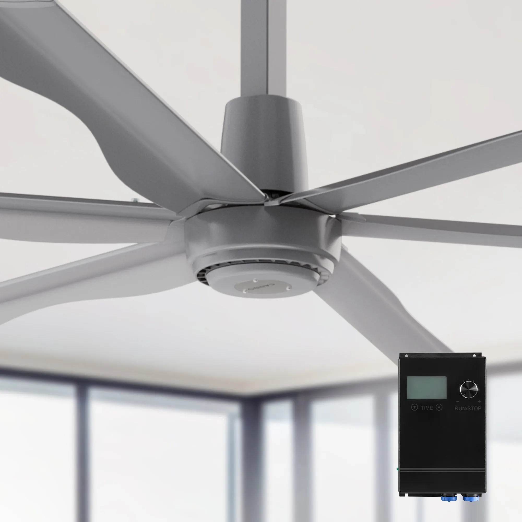 Zenon Indoor Commercial HVLS Ceiling Fan with Wall Controller 8ft to 12ft